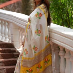 Maheshwari Saree Handwoven and Handprinted